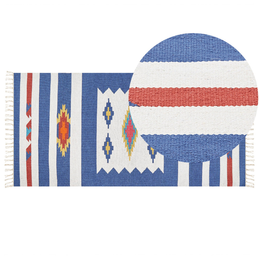 Dywan bawełniany kilim 80 x 150 cm wielokolorowy varser