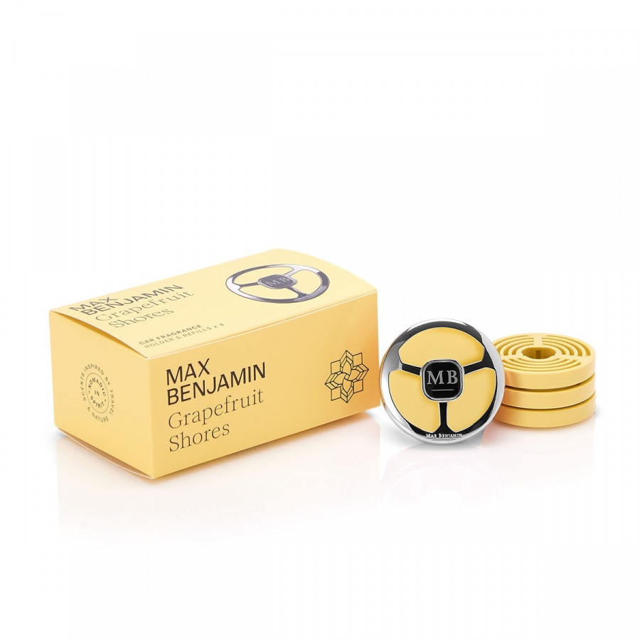 Zestaw zapachów do auta grapefruit shores, uchwyt i 4 wkłady