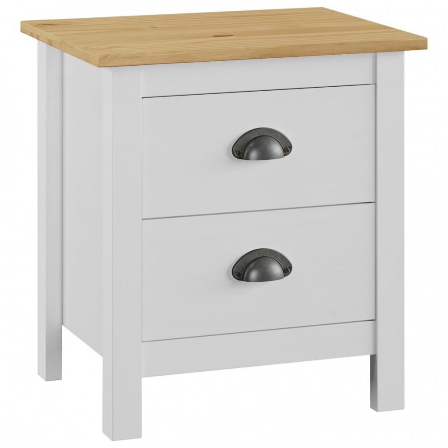 Szafka nocna biała 46x35x49,5 cm lite drewno sosnowe