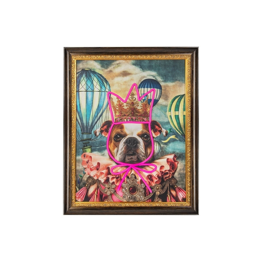Obraz neon bulldog baloon 80x100 cm
