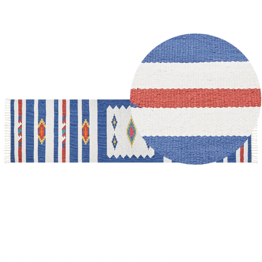 Dywan bawełniany kilim 80 x 300 cm wielokolorowy varser