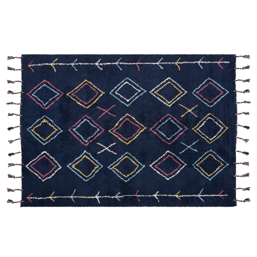 Dywan bawełniany 140 x 200 cm czarny corum