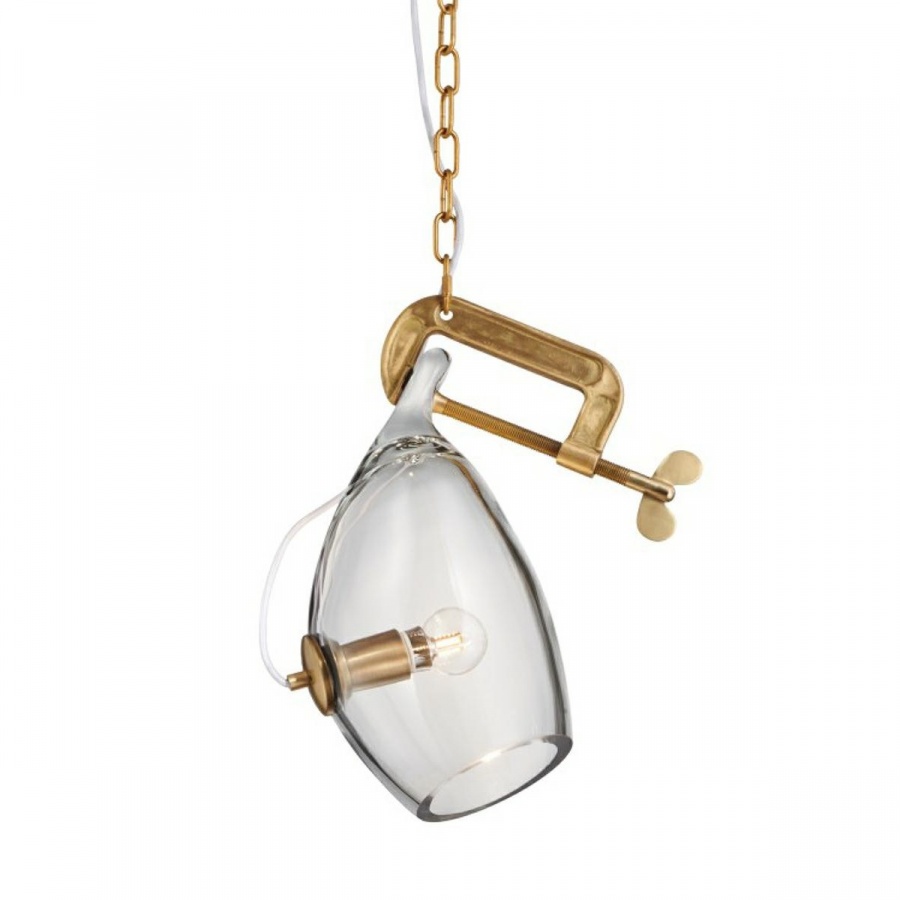 Lampa wisząca VICE mosiądz - metal, szkło