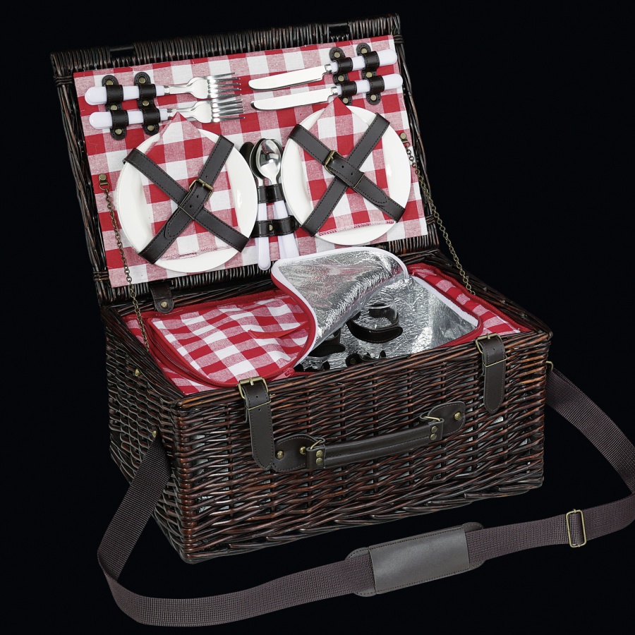 Kosz piknikowy dla 4 osób Cilio Varese brązowy