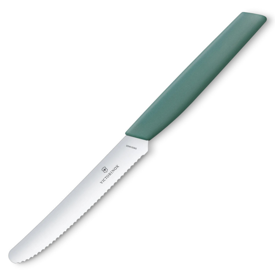 Victorinox - swiss modern - nóż stołowy - ząbkowane ostrze - 11 cm - zielony