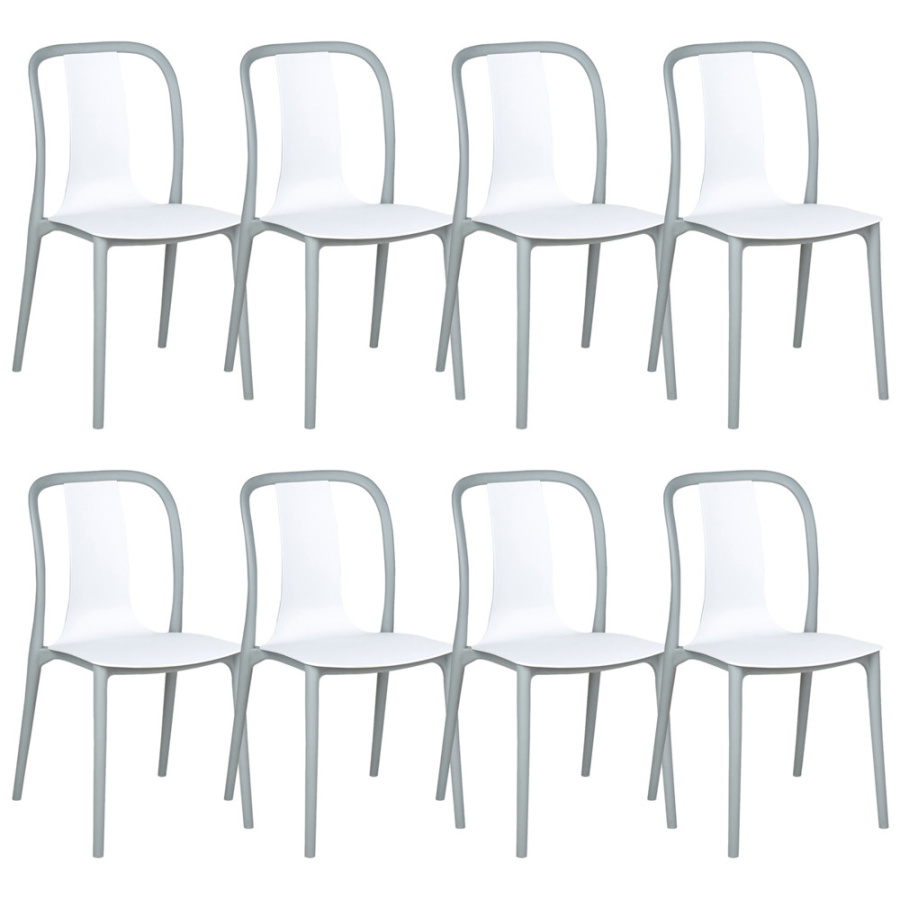 Zestaw 8 krzeseł ogrodowych spezia biały