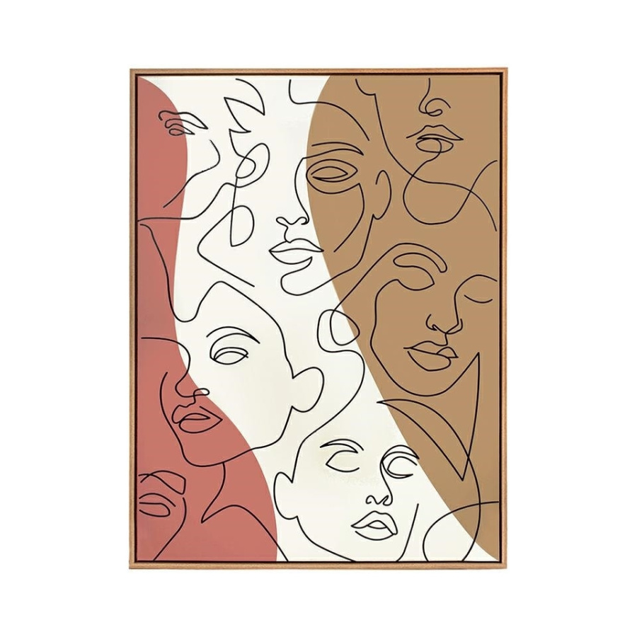 Kare obraz faccia arte tri colore 90x120 cm