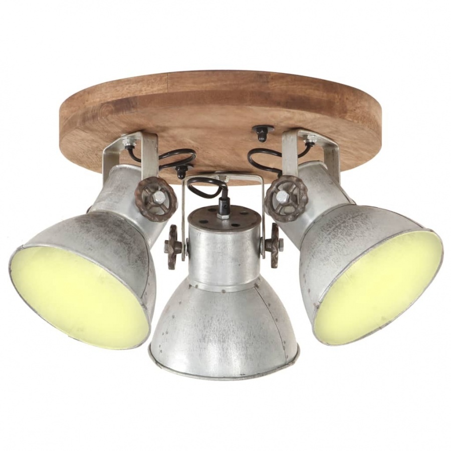 Industrialna lampa wisząca, 25 W, srebrna, 42x27 cm, E27