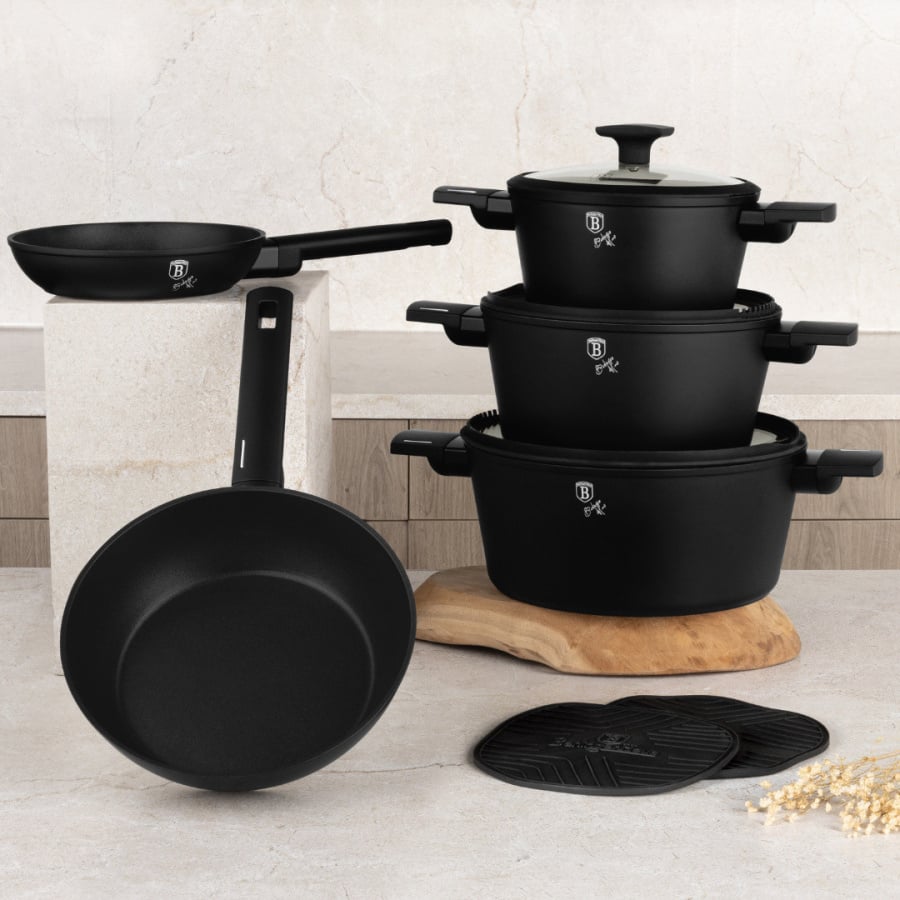 Zestaw 10-el garnki i patelnie BerlingerHaus BH-8197 Matte Black Collection