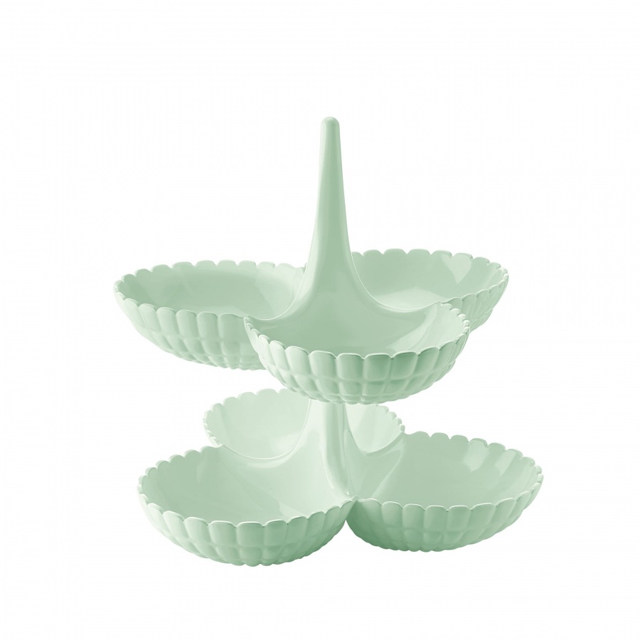 Podwójna etażerka na przekąski, pistacjowa