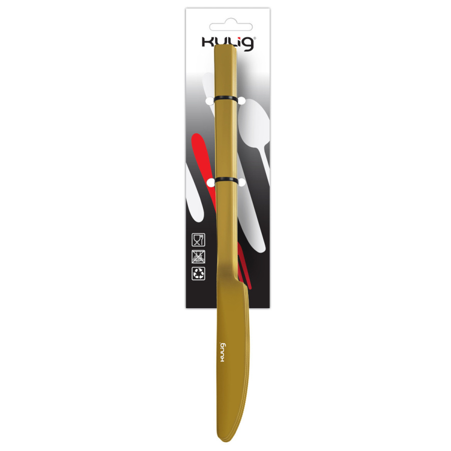 Nóż obiadowy piano shiny gold 3 sztuki zawieszka 30916