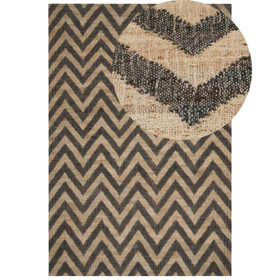 Dywan z juty 200 x 300 cm beżowo-czarny dedepinari