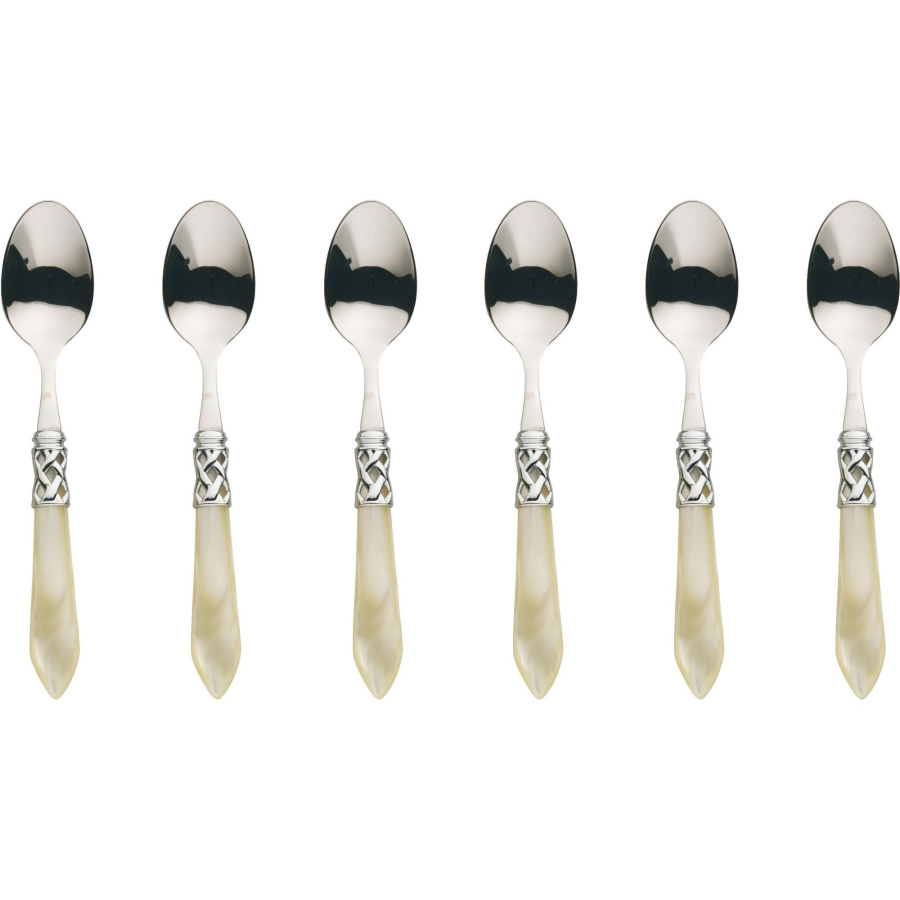 Aladdin - komplet 6 łyżeczek do kawy / kolor perłowa kość słoniowa