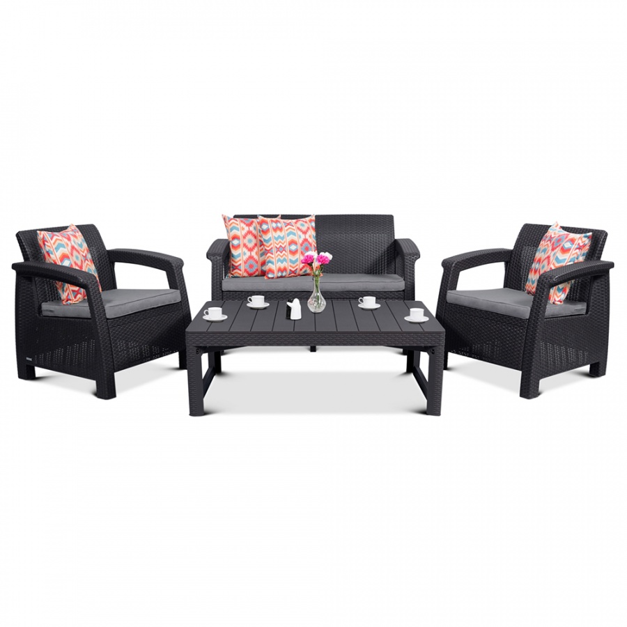 Zestaw Corfu 2-Set LYON : Kolor - grafit/szary