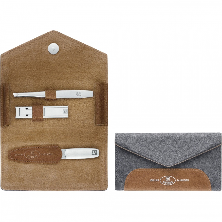 Zestaw podróżny Zwilling Twinox – szare, filcowe etui, 3 elementy