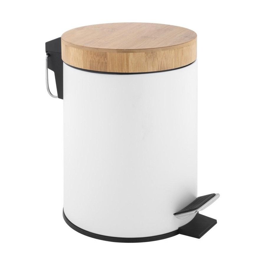 Kosz na śmieci do łazienki 3l biały bambus segregacja - yoka