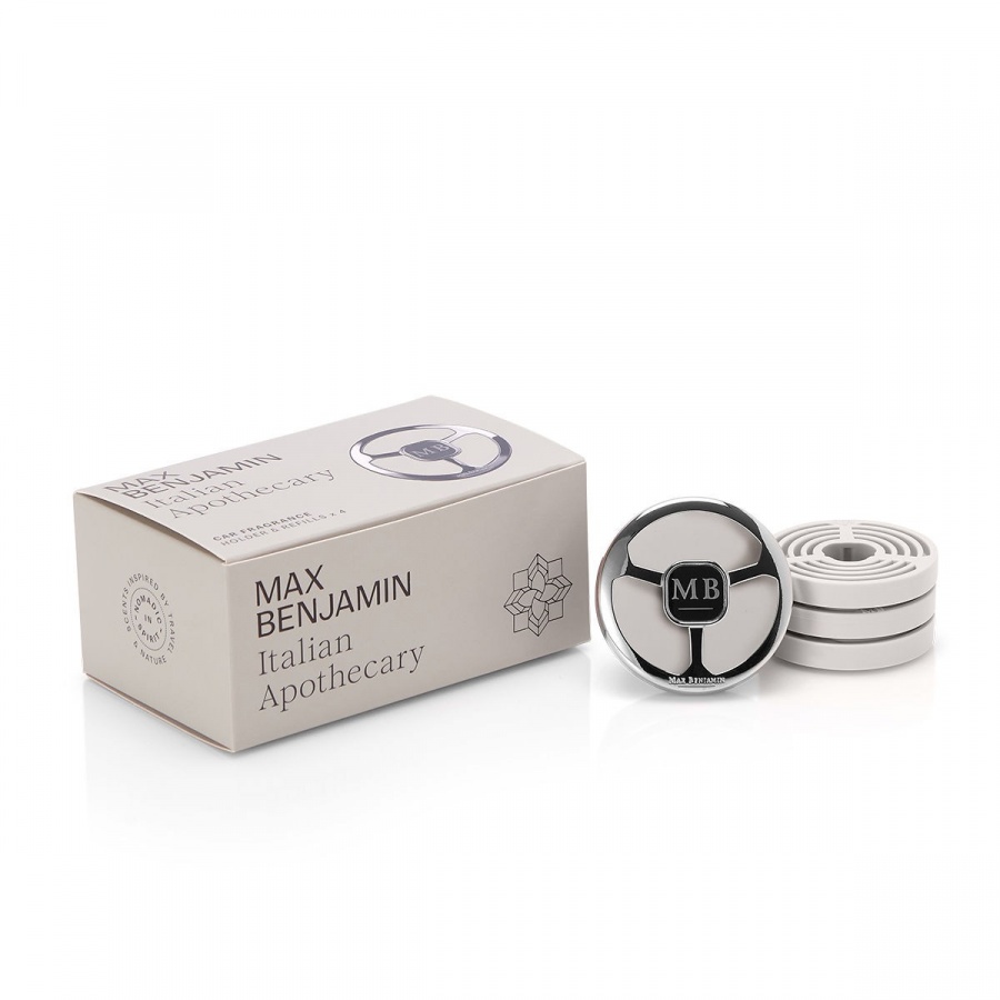Zestaw zapachów do auta italian apothecary, uchwyt i 4 wkłady