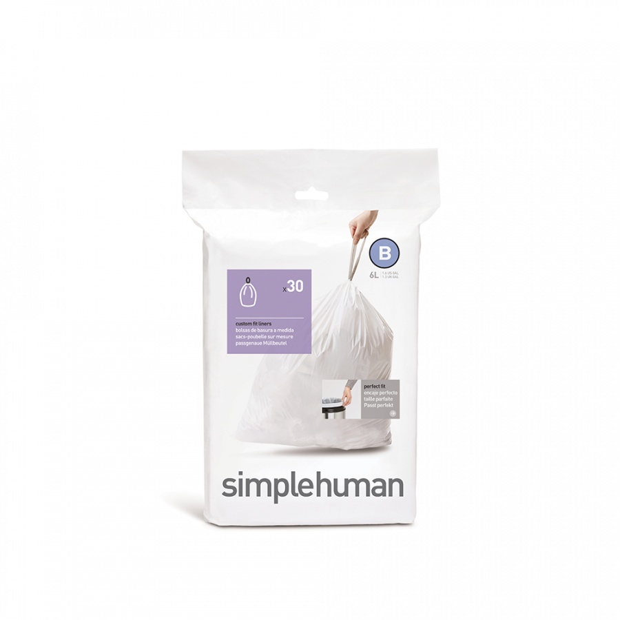Worki na śmieci 30 szt. ozm. B 6L Simplehuman białe