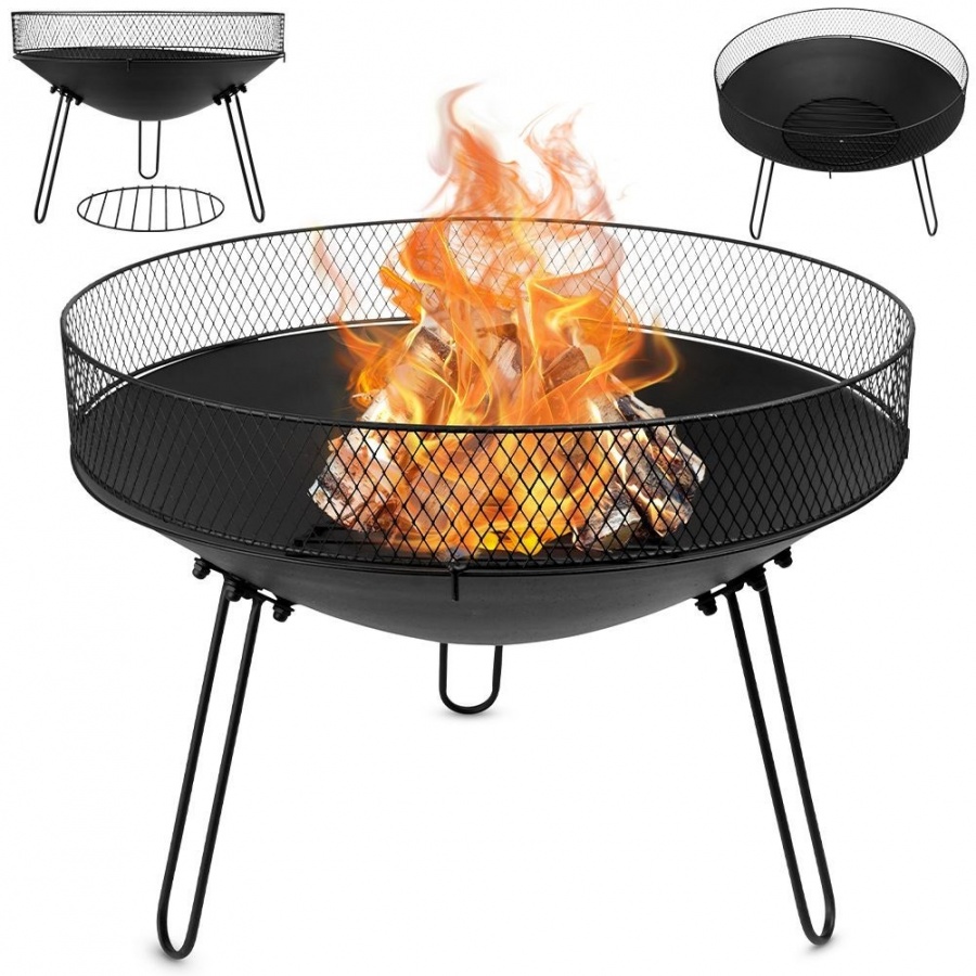 Palenisko ogrodowe metalowe czarne 60 cm