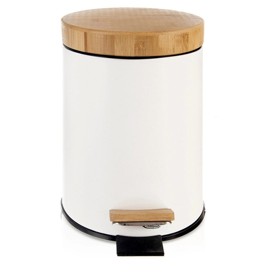 Kosz na śmieci metalowy z pedałem biały whiteline 3 l