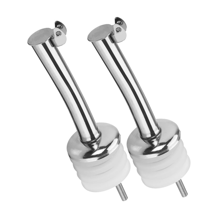 Nalewaki do butelek, 2 szt., stal nierdzewna/silikon, śred. 2,4 x 9,3 cm