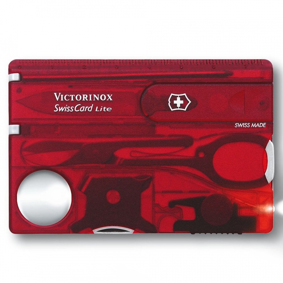 Victorinox - swisscard z diodą led - czerwony