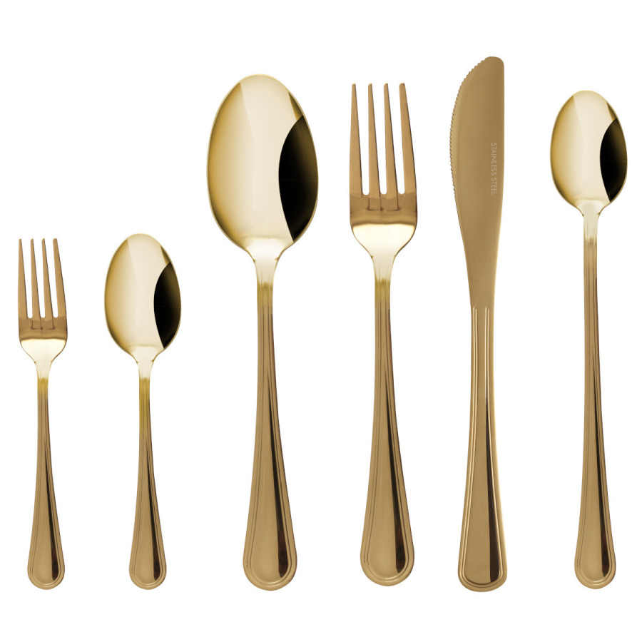 Komplet 24 szt. sztućców dla 4 osób luce złoty 0572