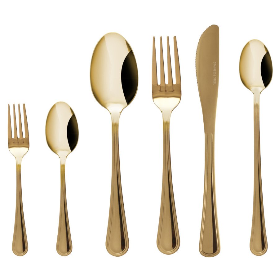 Komplet 24 szt. sztućców dla 4 osób luce złoty 0572