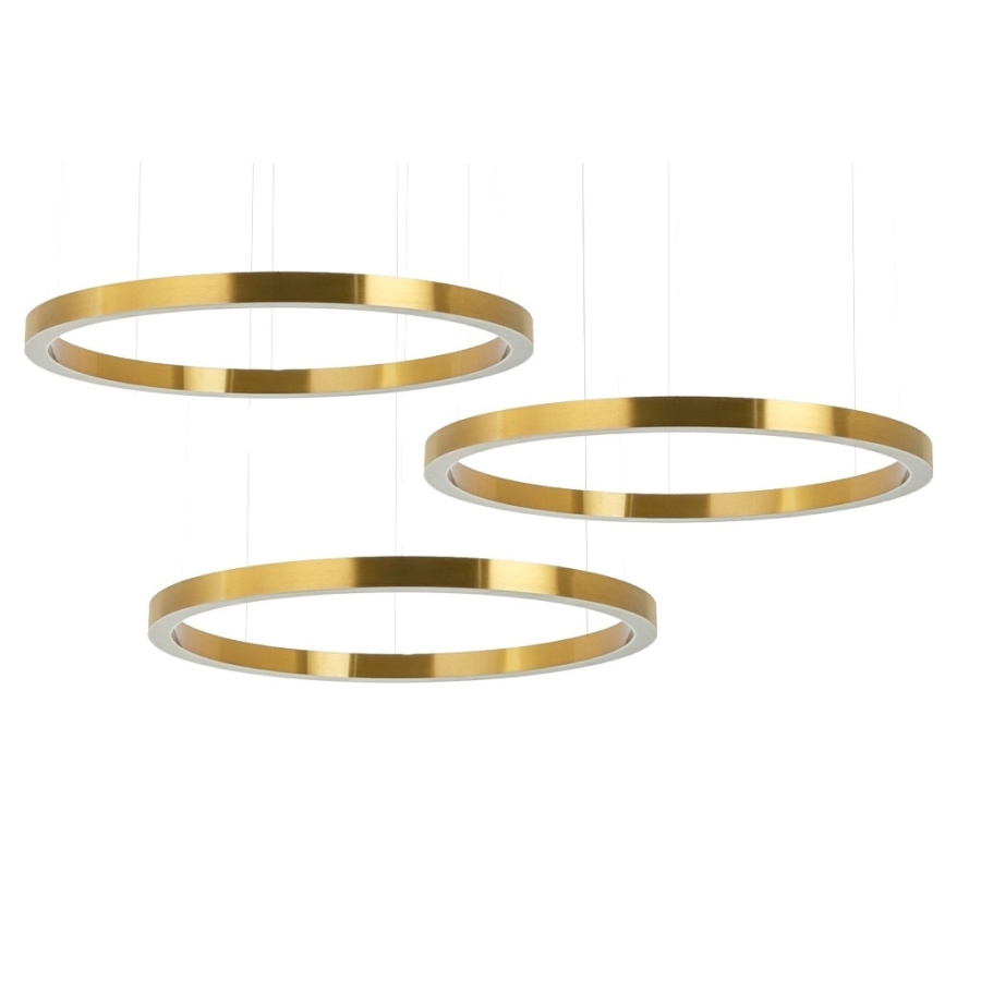 Lampa wisząca ring 100 + 100 + 100 złota na jednej podsufitce