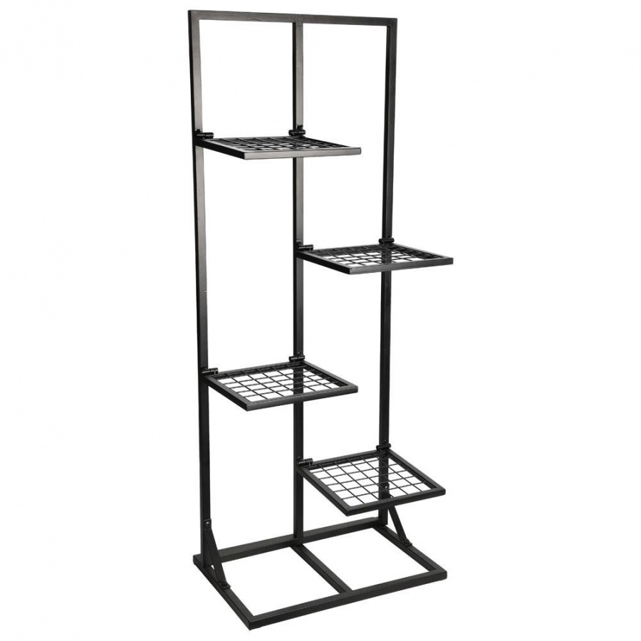 Kwietnik metalowy czarny 4-poziomowy 102 cm