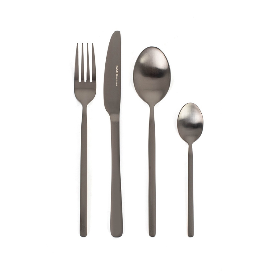 Kare zestaw sztućców gloria matt black 16 szt.