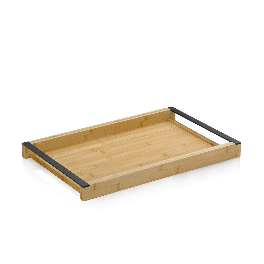 Taca do serwowania, bambus/metal, 43 x 27 x 4 cm