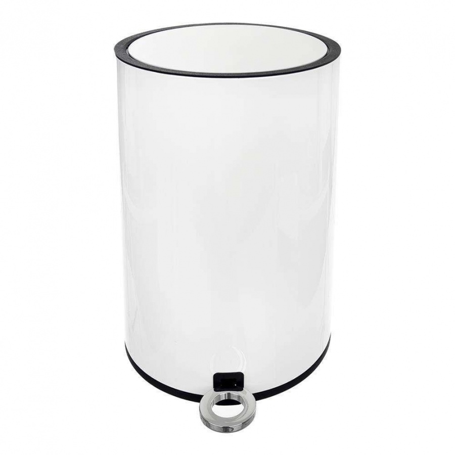 Kosz na odpady, śmieci, metalowy, biały 6 l, na pedał