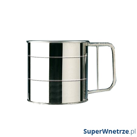 Stalowy kubek z sitkiem do przesiewania Kuchenprofi