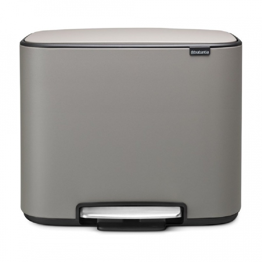 BRABANTIA - Bo Pedal Bin - Kosz 36 l - 1 komora - Szary - powłoka mineralna