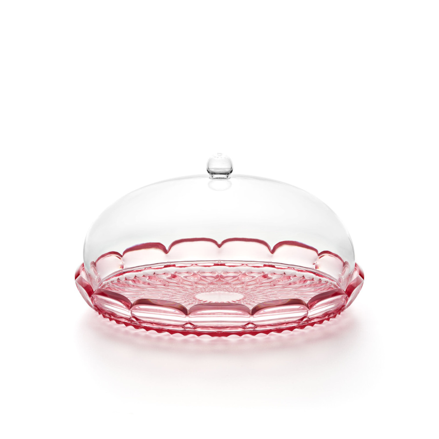 Mała, okrągła patera - różowa