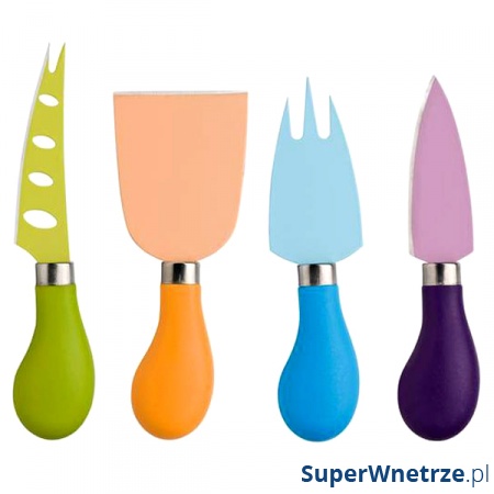 Zestaw kolorowych sztućców do sera Zassenhaus 4 części