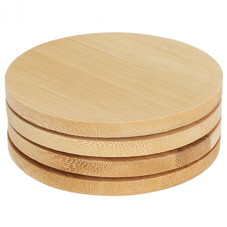 Podstawki pod kubek drewniane okrągłe 4 szt.