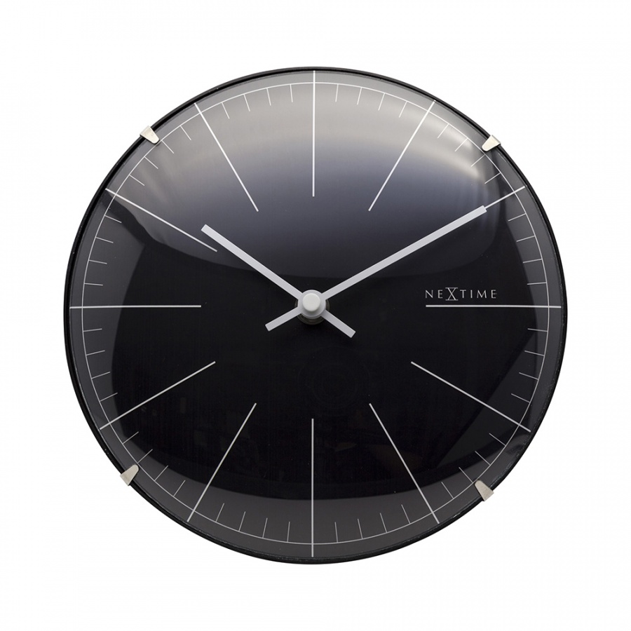 Zegar stojący 20 cm Nextime Big Stripe Mini Dome czarny