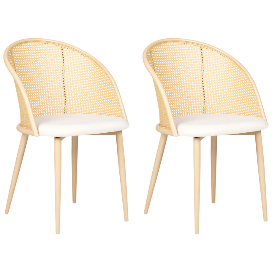 Zestaw 2 krzeseł do jadalni cornell metal jasne drewno