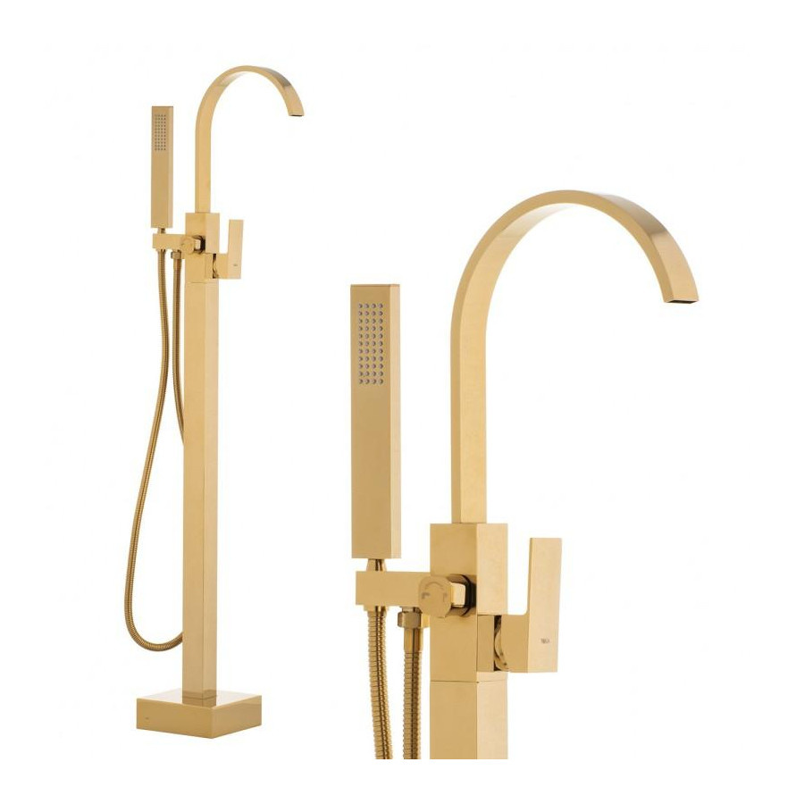 Bateria wannowa wolnostojąca z prysznicem kaskada złota - yoka