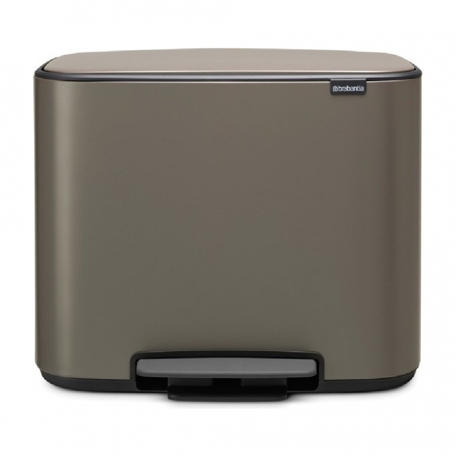 BRABANTIA - Bo Pedal Bin - Kosz 11 l + 23 l - 2 komory - Platynowy