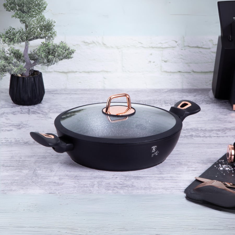 Garnek niski z pokrywką 28cm BerlingerHaus BH-1640 Black Rose