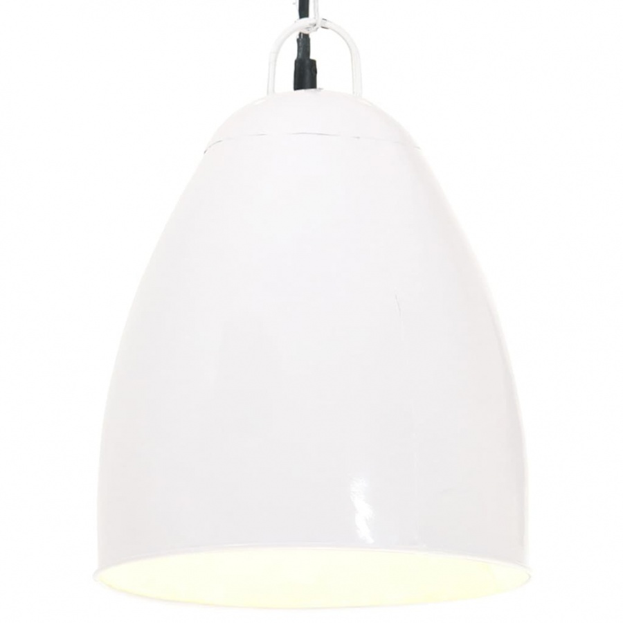 Industrialna lampa wisząca, 25 W, biała, okrągła, 32 cm, E27