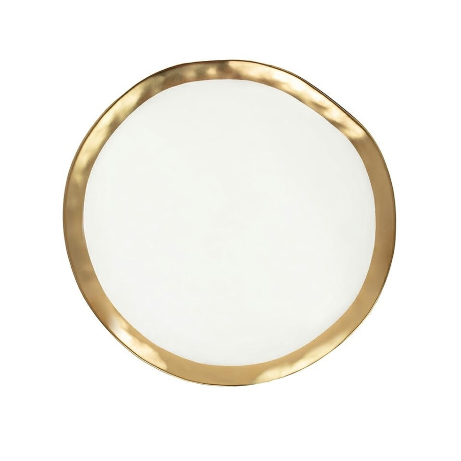 Kare talerz bell 26 cm biało-złoty