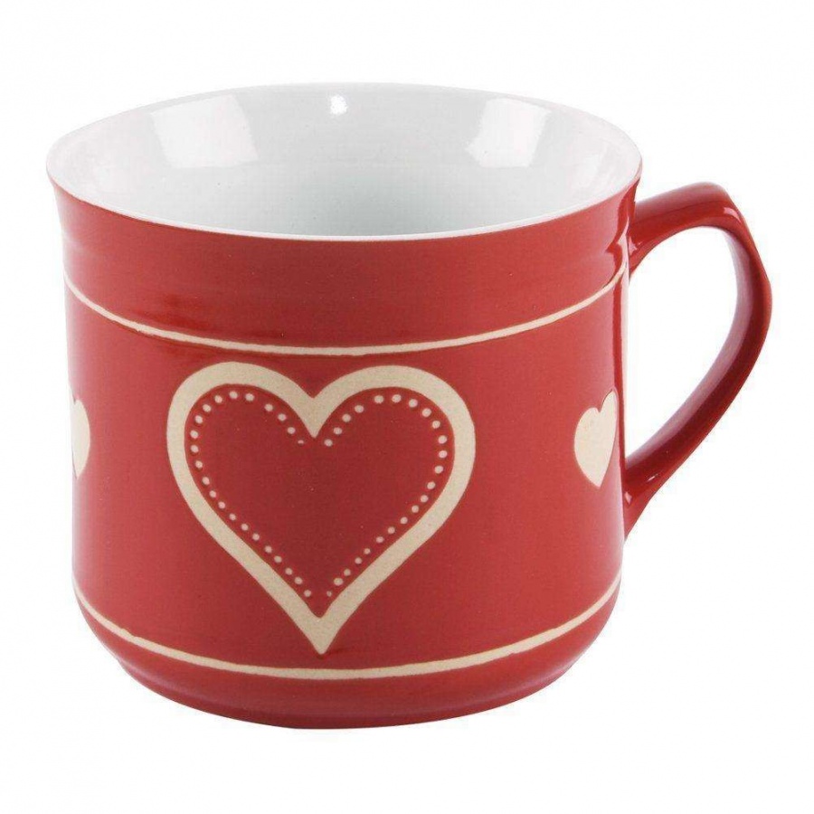 Kubek ceramiczny serce do podgrzewania 0,5 l garnek