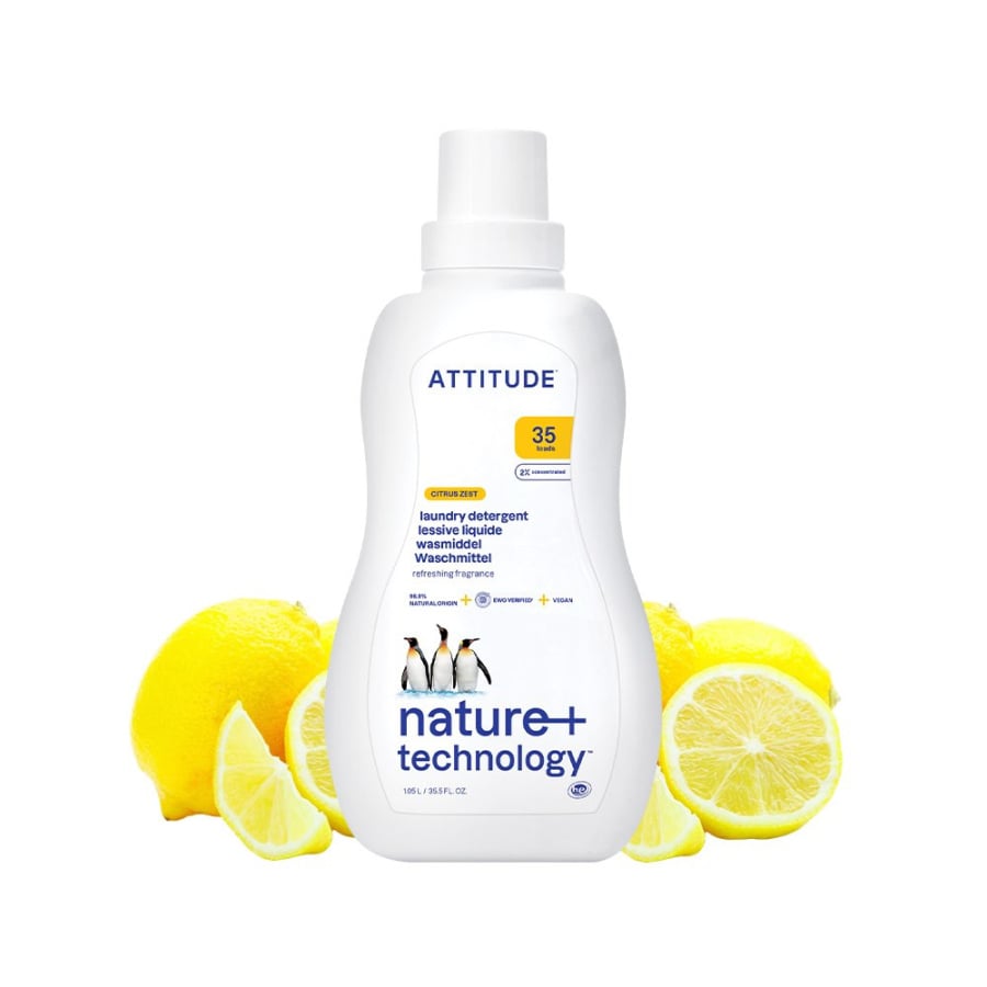 Attitude NATURE+, Płyn do prania o zapachu skórki cytrusowej, 1050 ml