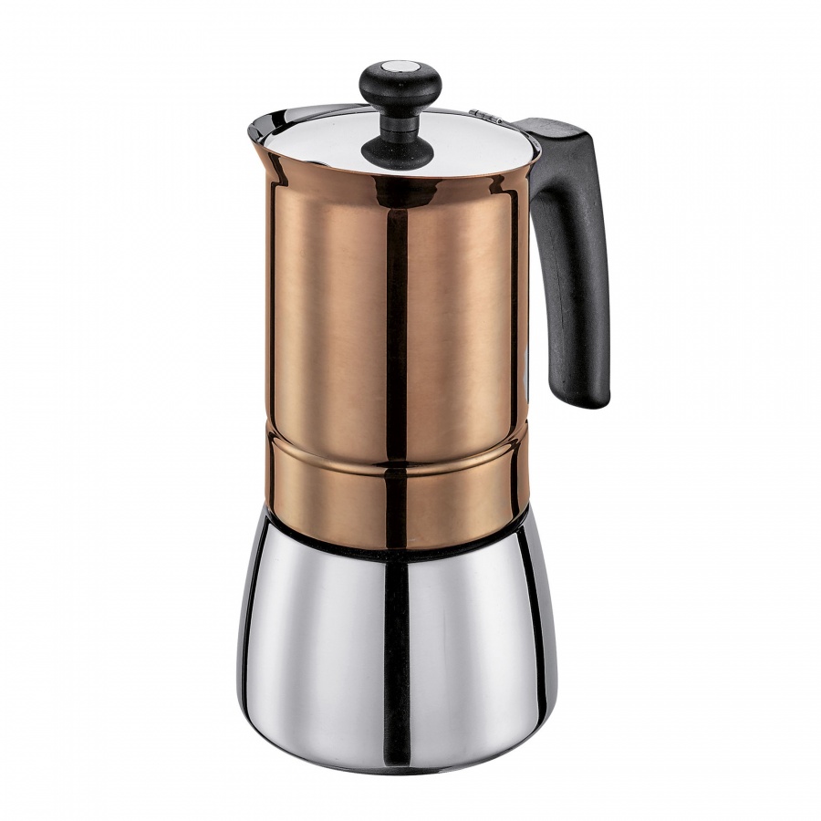 Kafeteria stalowa, śred. 10 x 20 cm, 6 filiżanek, kolor miedziany