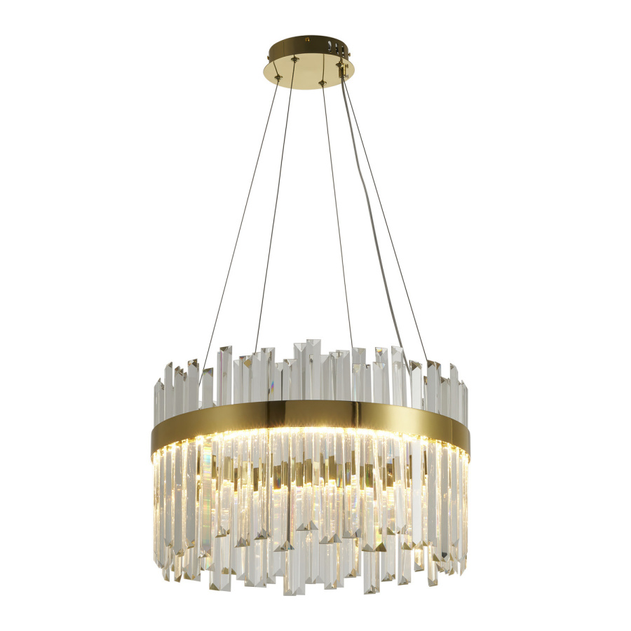 Lampa wisząca royal led kryształowa złota 50 cm