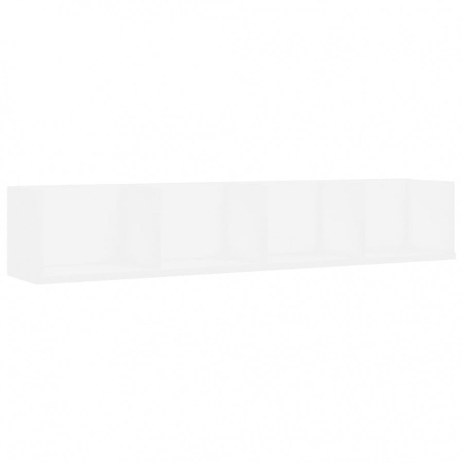 Półka ścienna na płyty CD, biała, 100x18x18 cm, płyta wiórowa